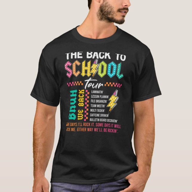 T-shirt Éclair Rétro ABCD Le Retour À L'École Tours (Devant)