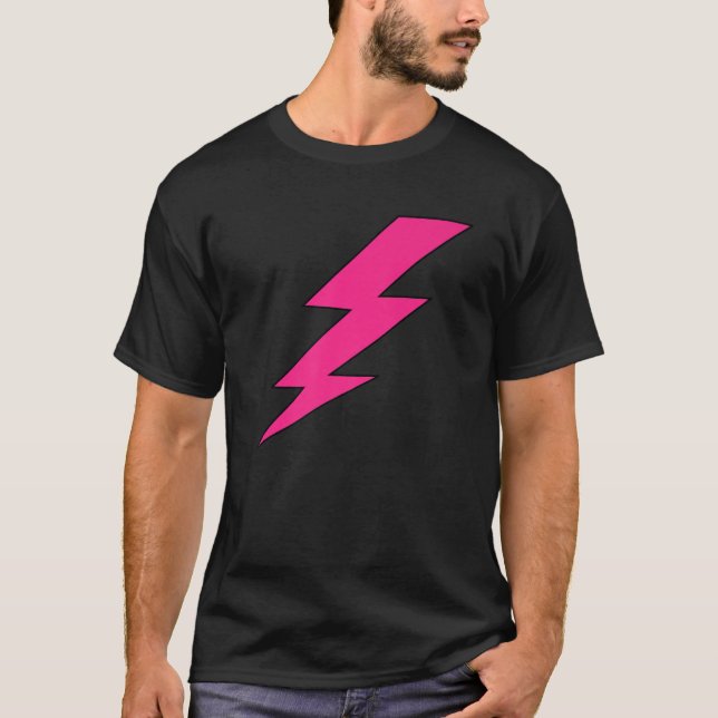 T-shirt Éclair Rose Tonnerre 80'S Décades Thème Cos (Devant)