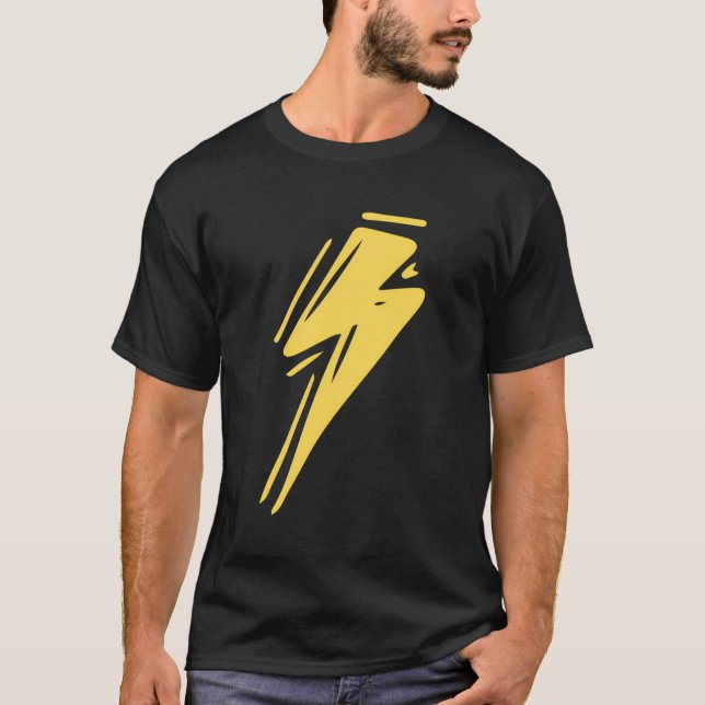 T-shirt Éclair Tempête de tonnerre Bolt Strike Cool Jaune  (Devant)