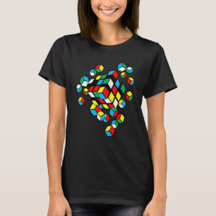 T-shirt Éclairage Compétitif Cube Vitesse Cube Cubing Vin