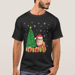 T-shirt Éclairage d'arbre de Noël Chapeau de Père Noël Cha