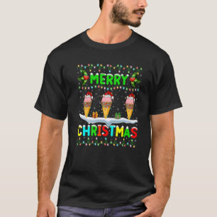 T-shirt Éclairage de crème glacée Noël Noël Joyeux Noël