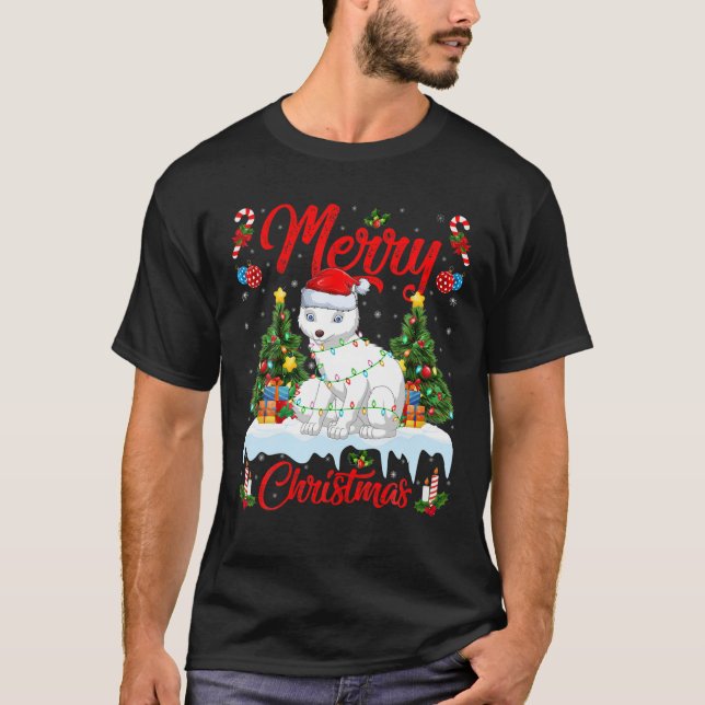 T-shirt Éclairage de la fosse arctique Père Noël Fox arcti (Devant)