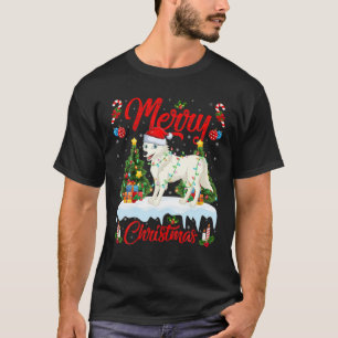 T-shirt Éclairage de l'Amour de l'Arctique-Loup Père Noël 
