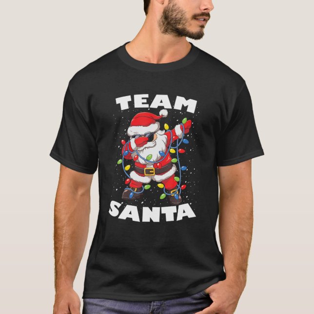 T-shirt Eclairage de l'arbre de Noël de Père Noël Dabbing  (Devant)