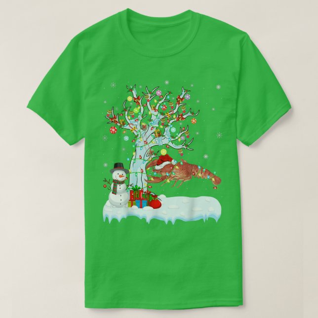 T-shirt Éclairage de l'arbre de Noël Éclairage de l'écrevi (Design devant)