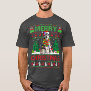 T-shirt Éclairage de Noël chapeau laide Alaskan malamute C