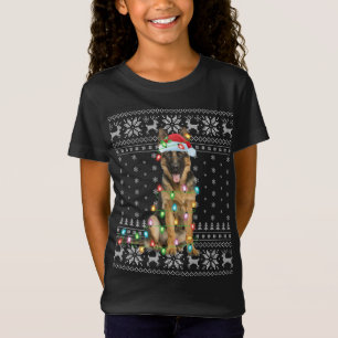 T-Shirt Éclairage de Noël chapeau laide berger allemand Ch