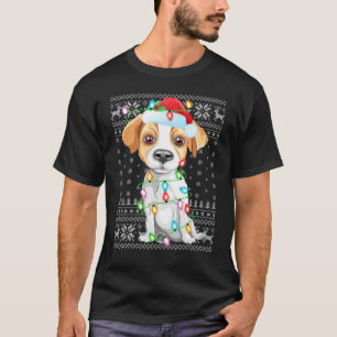 T-shirt Éclairage de Noël chapeau laide Jack Russell Terri