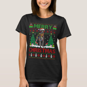 T-shirt Éclairage de Noël chapeau laide Wolfhound irlandai