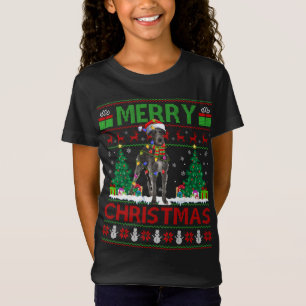 T-Shirt Éclairage de Noël chapeau laide Wolfhound irlandai