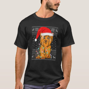 T-shirt Éclairage de Noël chapeau Vilain Yorkshire Terrier