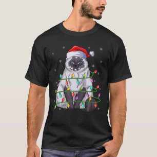 T-shirt Éclairage de Noël correspondant Chapeau de Santa