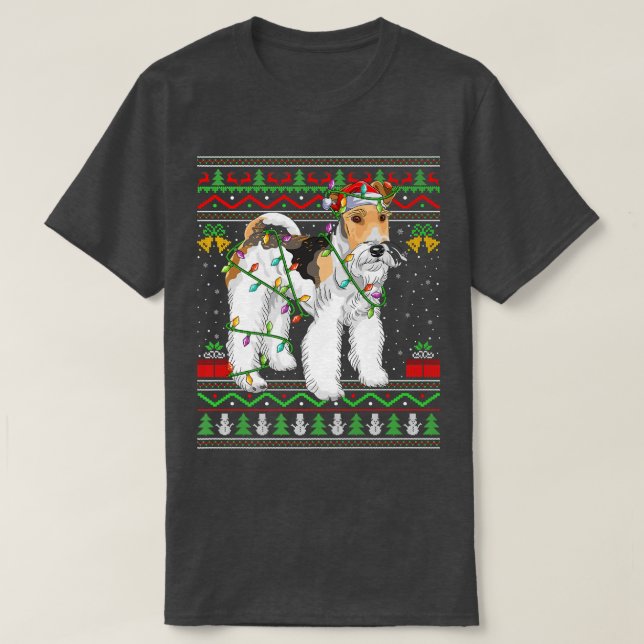 T-shirt Éclairage de Noël Correspondant Fil laid pour chie (Design devant)