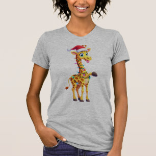 T-shirt Éclairage de Noël de girafe Noël drôle girafe de N