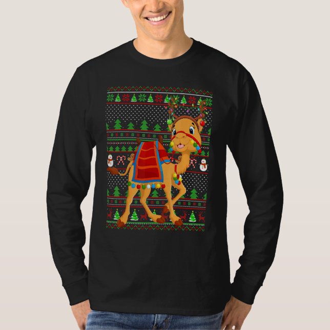 T-shirt Éclairage de Noël de style pull de Noël moche Came (Devant)