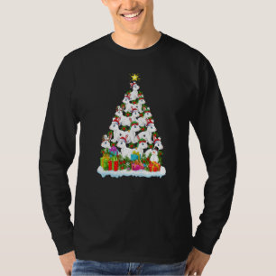 T-shirt Éclairage de Noël du lièvre arctique Père Noël Arc
