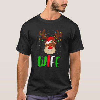 T-shirt Éclairage de Noël jumeler famille femme renne Chri