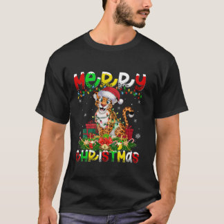 T-shirt Éclairage de Noël Leopard Joyeux Noël T