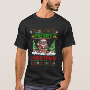 T-shirt Éclairage de Noël moche Père Noël Bonobo Noël T S