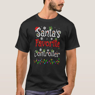 T-shirt Éclairage de Noël Père Noël contrôleur favori Noël