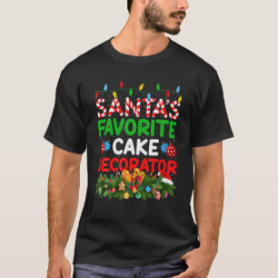 T-shirt Éclairage de Noël Père Noël le décorateur de gâtea