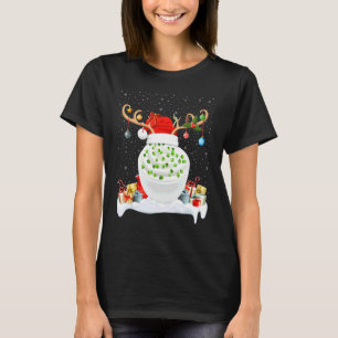 T-shirt Éclairage de Noël Renne Chapeau de Père Noël Crème