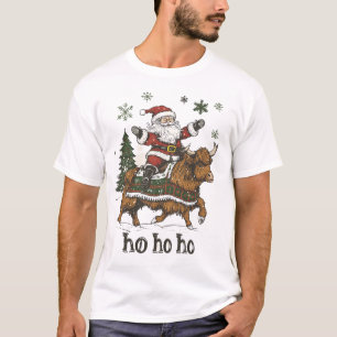 T-shirt Éclairage de sapin de Noël féminin Santa montant u