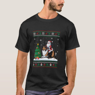 T-shirt Éclairage des arbres de Noël à Père Noël Riding Ro