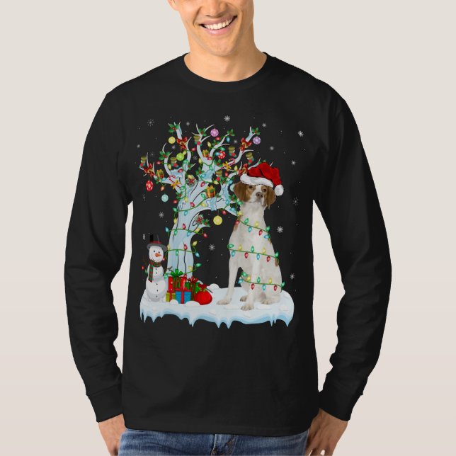 T-shirt Éclairage des arbres de Noël Chapeau Brittany Chie (Devant)