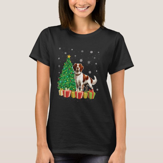 T-shirt Éclairage des arbres de Noël Chapeau Brittany Chie (Devant)