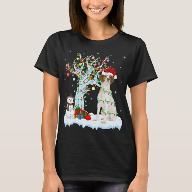 T-shirt Éclairage des arbres de Noël Chapeau Brittany Chie (Devant)