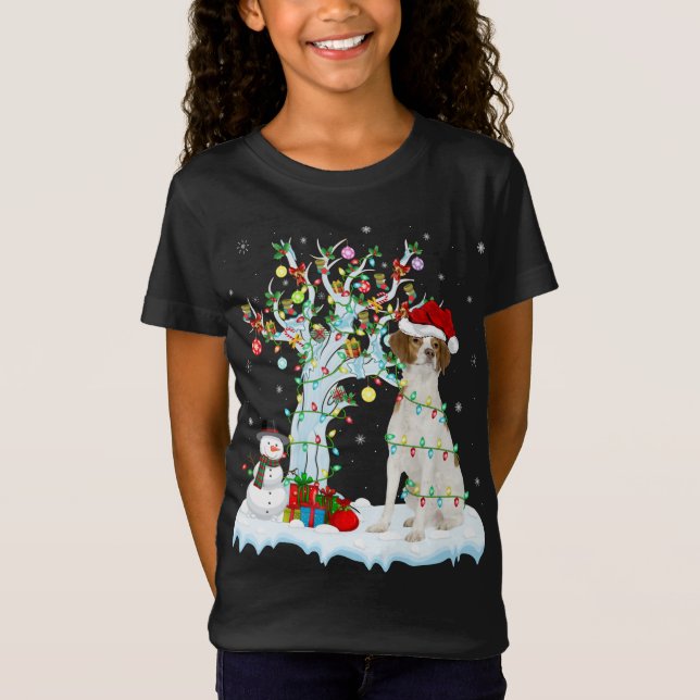 T-Shirt Éclairage des arbres de Noël Chapeau Brittany Chie (Devant)