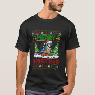T-shirt Éclairage des arbres de Noël laid chapeau bleu Jay
