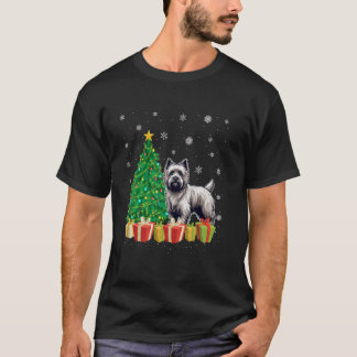 T-shirt Éclairage des arbres Noël Chapeau Cairn Terrier Ch