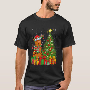 T-shirt Éclairage des arbres Noël Chapeau Snowman Basketba