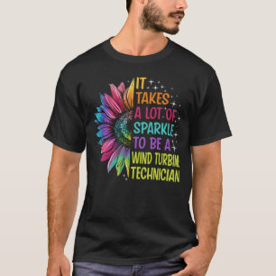 T-shirt Éclairage du technicien en turbine éolienne