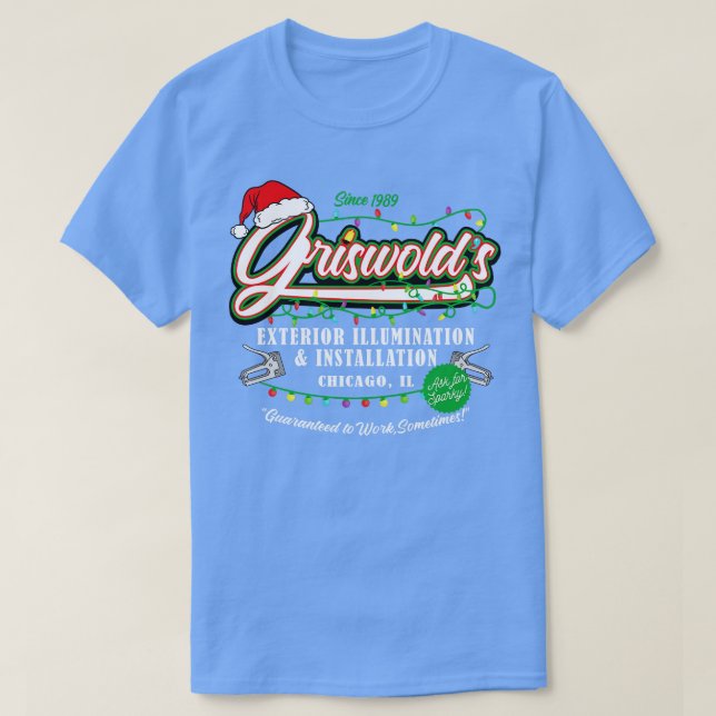 T-shirt Éclairage Griswold vacances de Noël 89 Dks (Design devant)