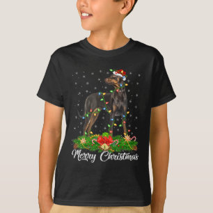 T-shirt Éclairage Noël Correspondant Chapeau de Père Noël