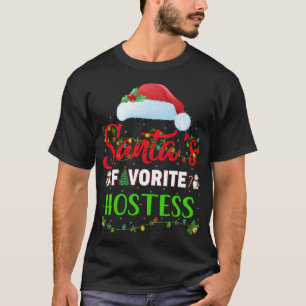 T-shirt Éclairage Noël Père Noël Favorite Hostess Noël