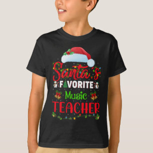 T-shirt Éclairage Noël Père Noël Professeur de musique pré