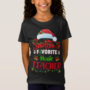 T-Shirt Éclairage Noël Père Noël Professeur de musique pré