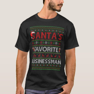 T-shirt Éclairage Xmas moche Père Noël Favori Business man