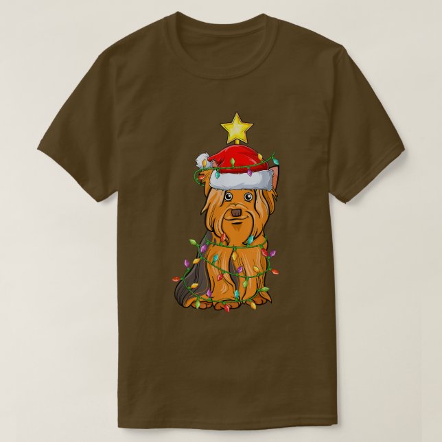 T-shirt Éclairage Xmas Tree Correspondance Yorkshire Terri (Design devant)