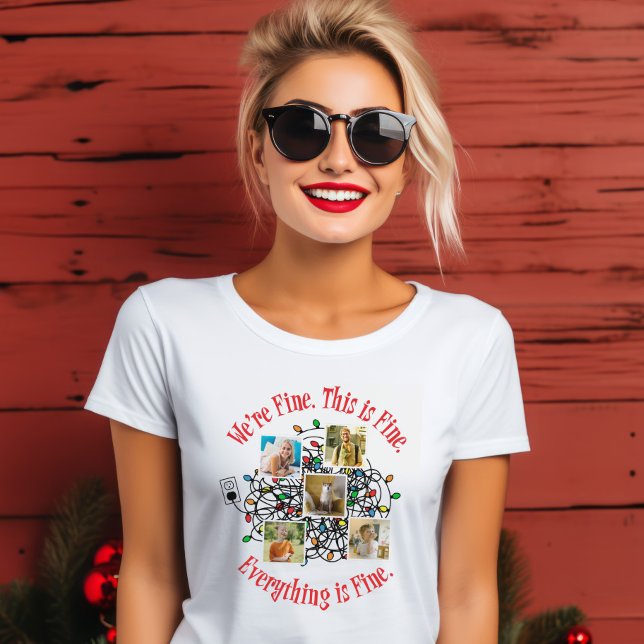 T-shirt Éclairages de Noël en bande Photos de famille Modè (Créateur téléchargé)