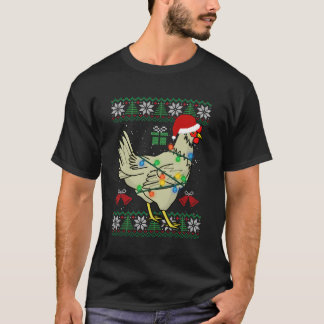 T-shirt Éclairages de Père Noël au poulet moche