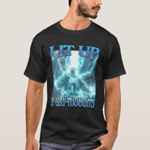 T-shirt Éclairé par des pensées gay - Squelette de foudre
