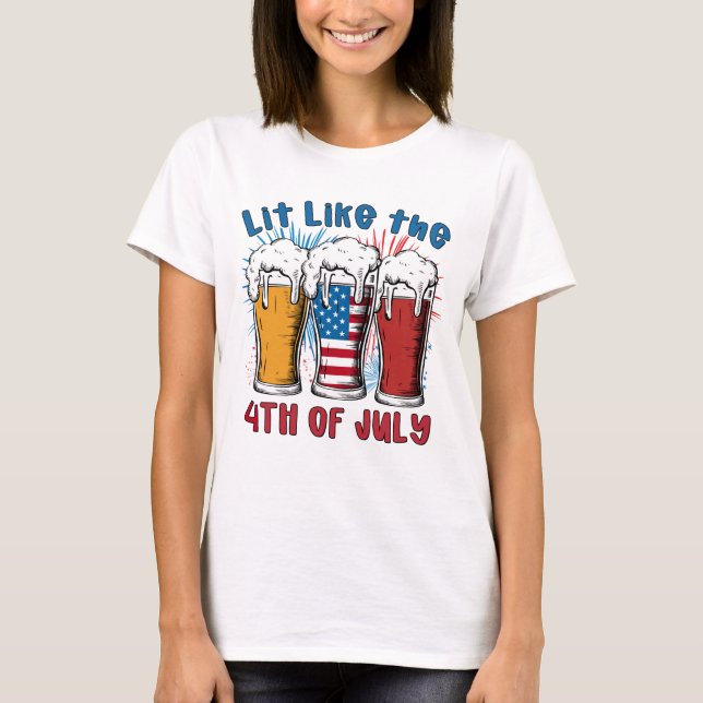 T-shirt Éclairer comme 4 juillet (Devant)