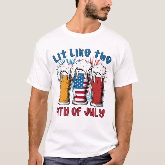 T-shirt Éclairer comme 4 juillet (Devant)