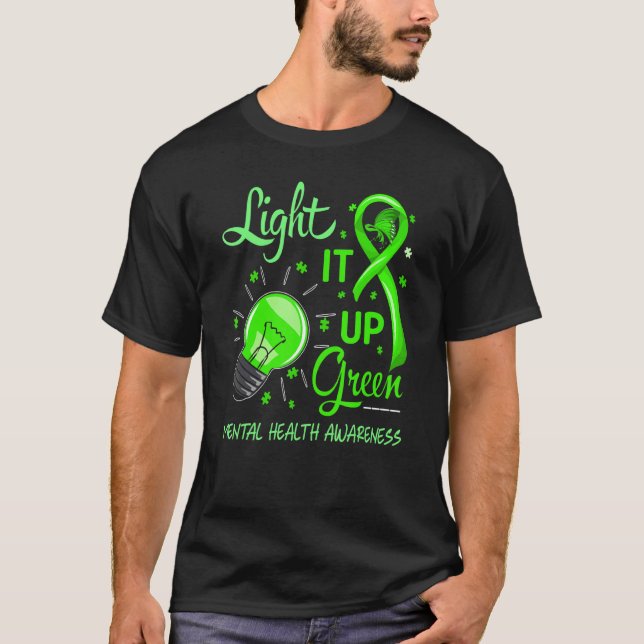 T-shirt Éclairer la lumière verte de sensibilisation à la  (Devant)